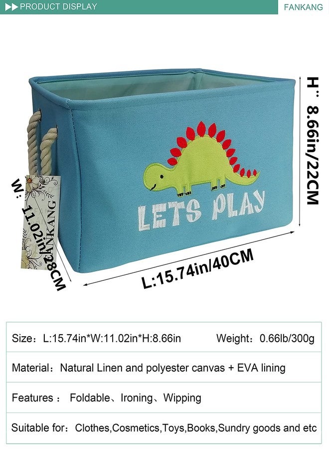 FANKANG Rectangular Laundry Basket Nursery Storage Fabric Storage Bin Storage Hamper,Gift Baskets (Single Dinosaur) - Image 2